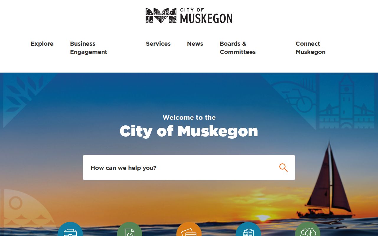 Muskegon City Hall location for city police criminal record requests