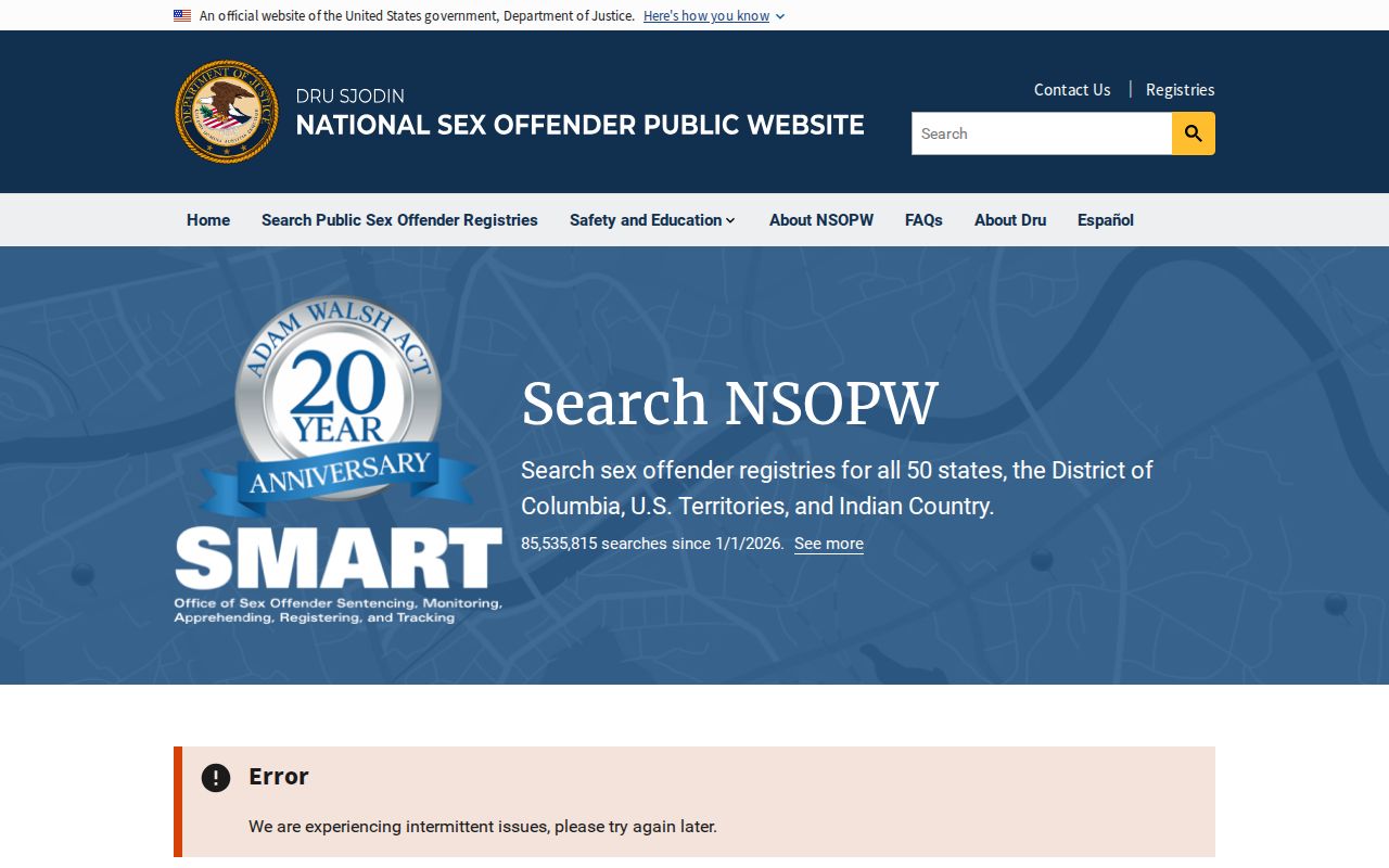 National search layer for Muskegon County sex offender lookup records